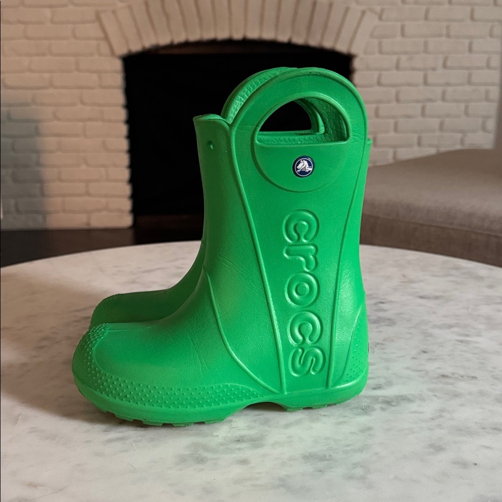 CROCS Kids Green Rain Boots Size 1